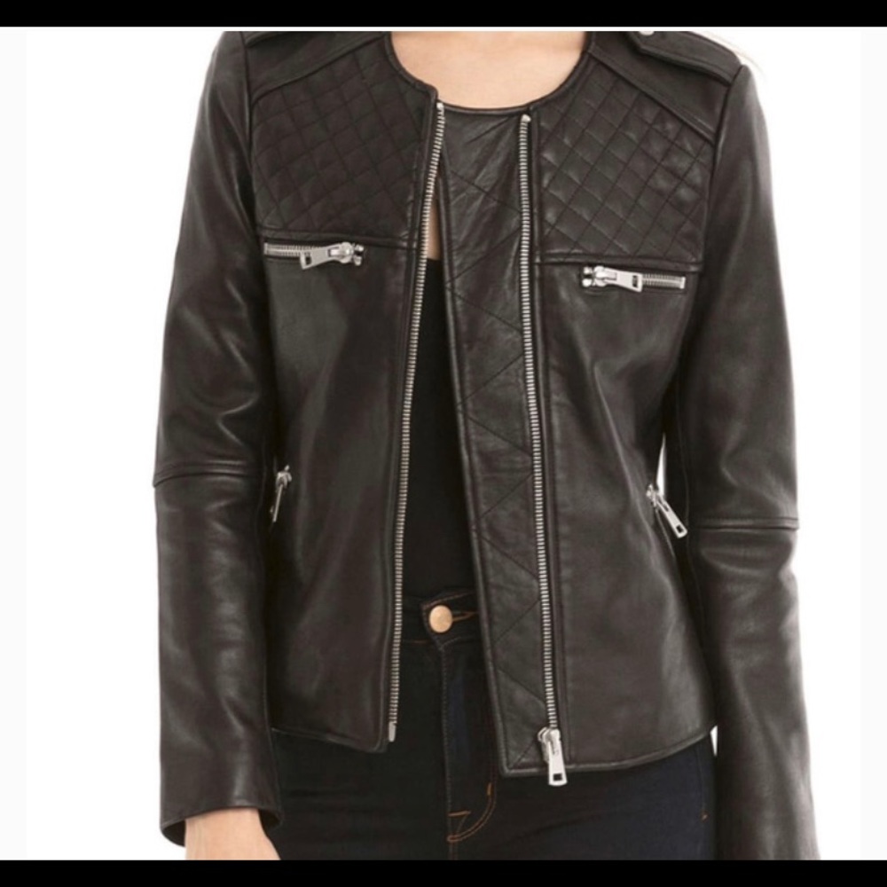 COPY - Bagatelle quilted leather moto jacket